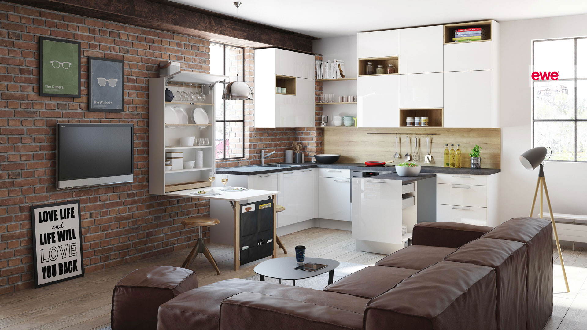 ewe moderne kleine Küche - Diana Küchenstudio Pellet Wien 